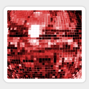 Red Mirrored Disco Ball Pattern Sticker